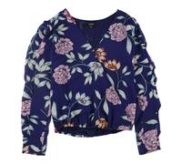 GUESS Top Blusa Kimono Surplice Eliza Donna, Blu, Piccolo