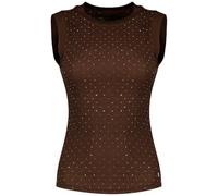 Guess Top da Donna Eco Senza Maniche Francine Smock Hotfix, caffè, XS