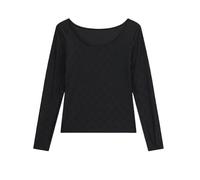 GUESS Top Donna Maniche Lunghe con Logo all Over W6RP46KA660 (IT, Testo, M, Regular, Regular, Nero)