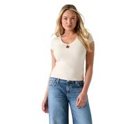 Guess Top Emmie a maniche corte Eco da donna, Ostrica Perla, S