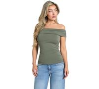 Guess Eco Charlotte - Top da Donna con Spalle Scoperte, Pianta Verde., S