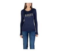 Guess, ,Tops ,Donna ,Blu ,L Maglia Blu con Dettagli in Strass