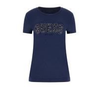 Guess, ,Tops ,Donna ,Blu ,S T-shirt a maniche corte con strass e stampa