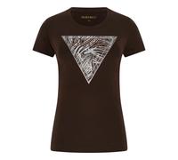 Guess, ,Tops ,Donna ,Marrone ,L Zebra Triangle Tee