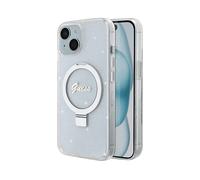 Guess Custodia GUHMP15MHRSGSD per iPhone 15 Plus/14 Plus Trasparente MagSafe con anello di supporto