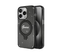 GUESS TPU Stand ad Anello COVER per Apple iPhone 15 Pro Max, Nero