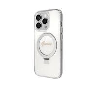 GUESS TPU Stand ad Anello COVER per Apple iPhone 15 Pro Max, Trasparente