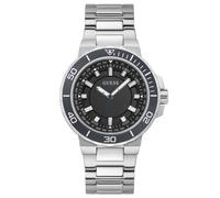 Guess Track GW0426G1 Men's 44 mm Quartz Watch - Silver Stainless Steel, Black Sunray Dial, 5 ATM Water Resistance
