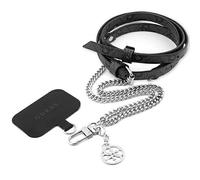 Guess tracolla rimovibile PU 4G & catena con ciondolo (argento e nero)