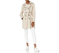 GUESS Trench Doppiopetto con Finiture a Contrasto, Cachi, Medium Donna