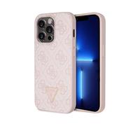 CG Mobile Guess Custodia in Pelle PU con Triangolo Strass 4G & Triangolo Logo per iPhone 15 Pro