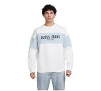 GUESS Uomo Felpa A Girocollo M4BQ39K9V31 Cotone Bianco M