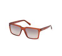 Guess Uomo GU00084 50G Occhiali da sole Iniettato Marrone Marrone Squadrata Normale Specchiato