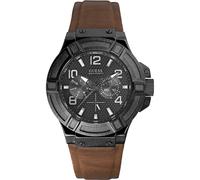 Guess Uomo Orologio Acciaio Brunito Rigor W0040G8 Pelle Marrone