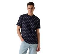 GUESS Uomo T-Shirt Manica Corta M6GP34K3200 Cotone Blu Scuro S