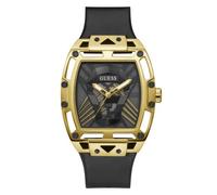 GUESS US Men's Gold-Tone and Black Analog Cutout Watch