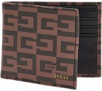 GUESS Vezzola Uomo Smart Portafoglio IN Nero Marrone