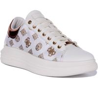 GUESS Vibo 4G Bronzo con Lacci Donna Trainer Bianco Bronzo UK 3 - 8