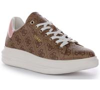 Guess Vibo 4G Logo Moda Lace Up Trainer Donna Marrone In Rosa 3 - 8