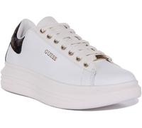 GUESS Vibo Suola Spessa Scarpe Sportive Donna Casual Moda Bianco/Marrone UK 3-8