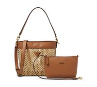 Guess, Vikky, borsa in tessuto, borsa a secchiello, cognac, da donna