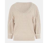 Guess Vn Rosalyn Swtr Mocassin Lurex Maglia Traforat Beige Donna W6GR06Z0586-F1F
