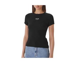 Guess - W6Gpz3 Ka0H1 GJ SS CN RIB Embro TEE - - Tops - Donna - Nero - S