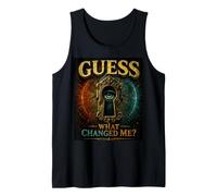 Guess What Changed Me Mystery Eye Vintage Grafica Nascosta Canotta