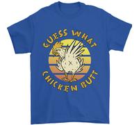 Guess What Chicken Butt Funny Farm Uomo T-Shirt 100% Cotone