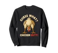 Guess What Chicken Butt Meme Funny Chicken Farmer Felpa