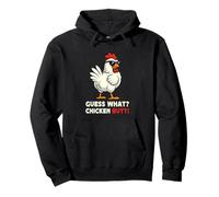 Guess What Chicken Butt Meme Funny Chicken Farmer Felpa con Cappuccio
