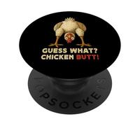 Guess What Chicken Butt Meme Funny Chicken Farmer PopSockets PopGrip Adesivo