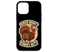 Guess What Turkey Butt Funny Thanksgiving Joke Kids Quote Custodia per iPhone 12 mini