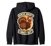 Guess What Turkey Butt Funny Thanksgiving Joke Kids Quote Felpa con Cappuccio
