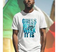 GUESS WHAT WEEK IT IS T shirt uomo moda casual comoda cotone novità must have stile giovane ideale per ogni occasione offerta esclusiva speciale L,M,S,XL,XXL,XXXLLettere,TropicaleTessuto in maglia
