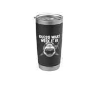 Guess What Week It Is Vintage Shark Lover Shark Meme Bicchiere termico in acciaio inox doppia parete