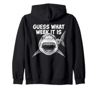 Guess What Week It Is Vintage Shark Lover Shark Meme Felpa con Cappuccio