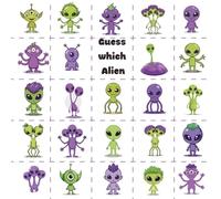 Guess which Alien: 2 Player Puzzle game for kids in a book