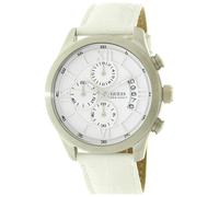 GUESS WHITE CROC Pelle Color Argento Cronografo Romano Numeri Orologio U12637G2