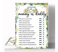 Guess Who Mommy or Daddy Game Safari Jungle - Set di 36 carte da gioco per baby shower a tema animali selvatici (12,7 x 17,8 cm)