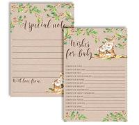 Guess Whooo, biglietti di auguri per bambini neutri, 20 pezzi, 10 x 15 cm - ottimo ricordo e divertente attività per baby shower - auguri per ricordi di bambini di ultima generazione - compilazione e biglietti bifacciali