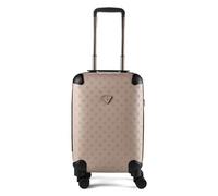 GUESS Valigia da cabina con ruote girevoli, beige con motivo a logo, lucchetto TSA, interno organizzato