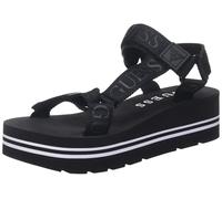 Guess Women's AVIN Wedge Sandal, Black, 9.5