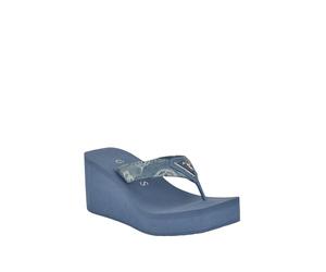 GUESS Women's Demmey Sandal, Denim Blue 400, 40 EU