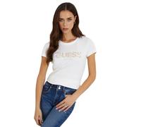 GUESS Women's Eco Short Sleeve Crew Neck Sangallo Tee, Pure White