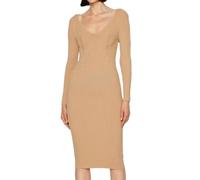 Guess Women's Essential Long Sleeve Adele Sweater Dress, Khaki Tan