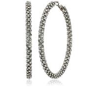 GUESS Women's Large Stone Clutchless Hoop Earrings