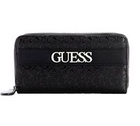 GUESS Women's Logo Debossed Patent Zip Around Wallet Clutch Bag - Black Multi