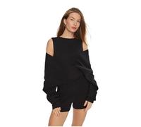 Guess Women's Milana Long Sleeve Wrap Sweater, Jet Black
