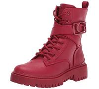 GUESS Women's Orana Combat Boot, Red, 7
